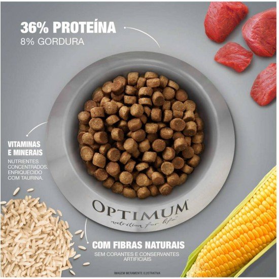 Ração Optimum para Gatos Adultos Castrados 1+ anos Carne 3 kg