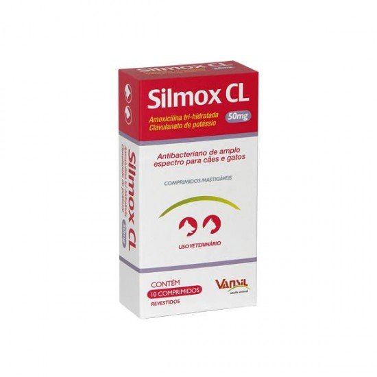 ANTIBACTERIANO VANSIL SILMOX CL PARA CÃES E GATOS 50MG