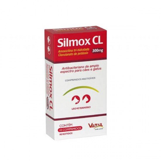 ANTIBACTERIANO VANSIL SILMOX CL PARA CÃES E GATOS 300MG