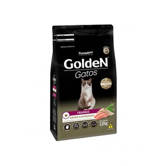 RAÇÃO GOLDEN PARA GATOS ADULTOS CASTRADOS SABOR FRANGO