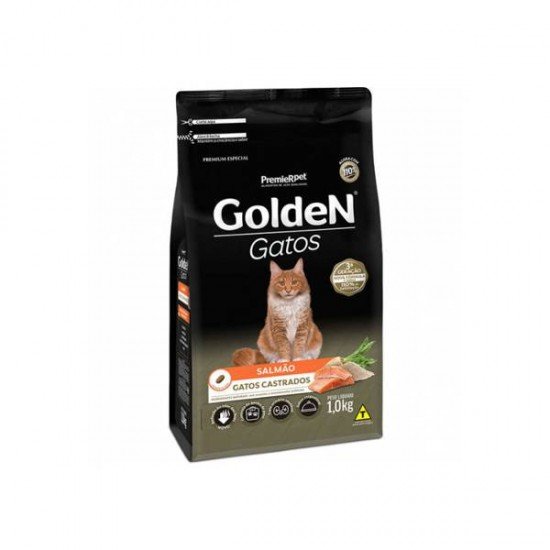 RAÇÃO GOLDEN PARA GATOS ADULTOS CASTRADOS SABOR SALMÃO