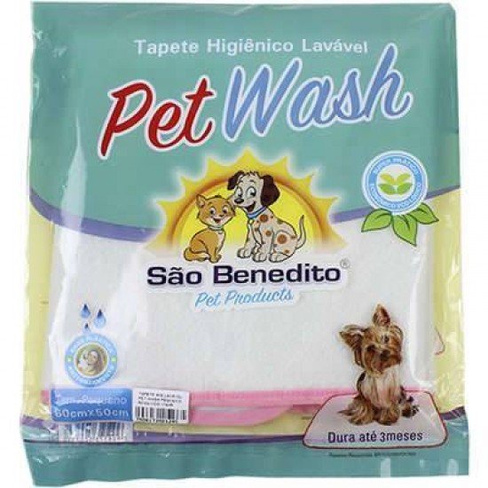 TAPETE HIGIÊNICO PET WASH SÃO BENEDITO PET LAVÁVEL 60X50