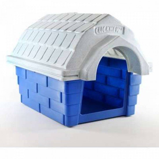 Casa Clicknew com Chaminé  azul com branco