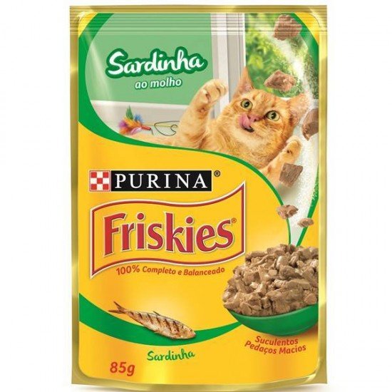 RAÇÃO ÚMIDA FRISKIES SACHE GATOS ADULTOS SARDINHA AO MOLHO - 85G