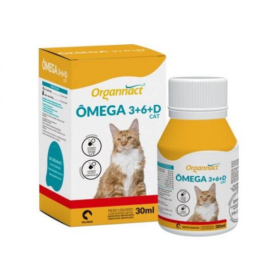 SUPLEMENTO ÔMEGA 3+6+D CAT ORGANNACT 30ML