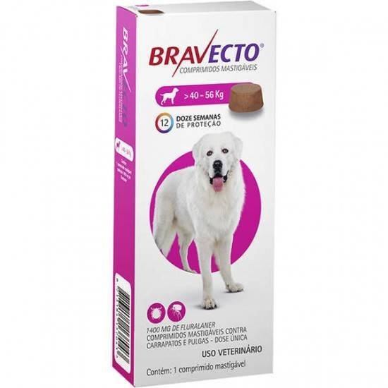 ANTIPULGAS E CARRAPATOS BRAVECTO MSD PARA CÃES DE 40 A 56 KG ANTIPULGAS E CARRAPATOS BRAVECTO MSD PARA CÃES DE 40 A 56 KG