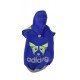 CASACO MOLETOM ADIDOG COM CAPUZ  AZUL