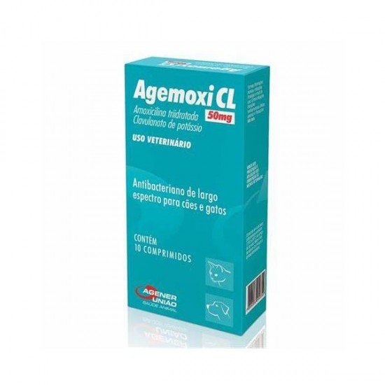 ANTIBIÓTICO AGENER UNIÃO AGEMOXI CL 10 COMPRIMIDOS- 50MG CÃES E GATOS ANTIBIÓTICO AGENER UNIÃO AGEMOXI CL 10 COMPRIMIDOS- 50MG CÃES E GATOS