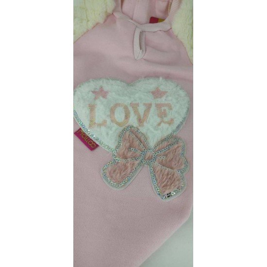 MOLETOM LOVE PELÚCIA  ROSA  G