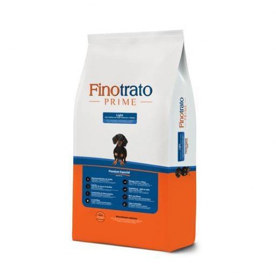 RAÇÃO SECA FINOTRATO PRIME LIGHT PREMIUM ESPECIAL PARA CÃES ADULTOS RAÇAS PEQUENAS E MÉDIAS