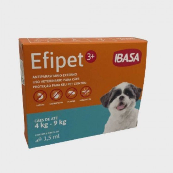 ANTIPARASITÁRIO EXTERNO EFIPET 3+  DE 04 A 09KG    1,5ML