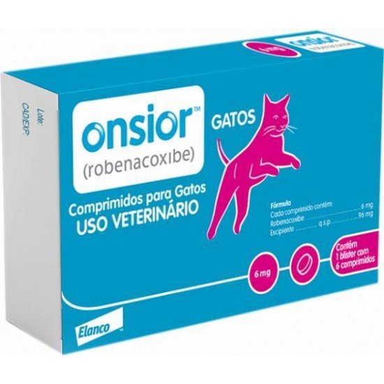 ANTI-INFLAMATÓRIO ONSIOR GATOS 6 COMPRIMIDOS 6 MG