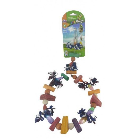 BRINQUEDO PÁSSARO PAPAGAIO ARGOLA MADEIRA