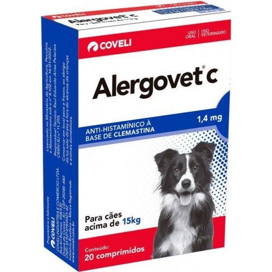 ALERGOVET COVELI PARA CÃES ACIMA 15KG 10 COMPRIMIDOS