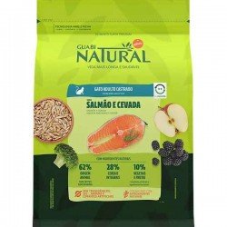 RAÇÃO GUABI NATURAL PARA GATOS CASTRADOS SABOR SALMÃO & CEVADA