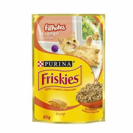 RAÇÃO ÚMIDA FRISKIES SACHET GATOS FILHOTE FRANGO AO MOLHO - 85G