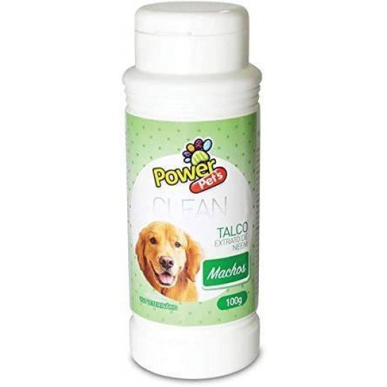 TALCO NEUTRO POWER PETS CLEAN CÃES MACHOS 100G