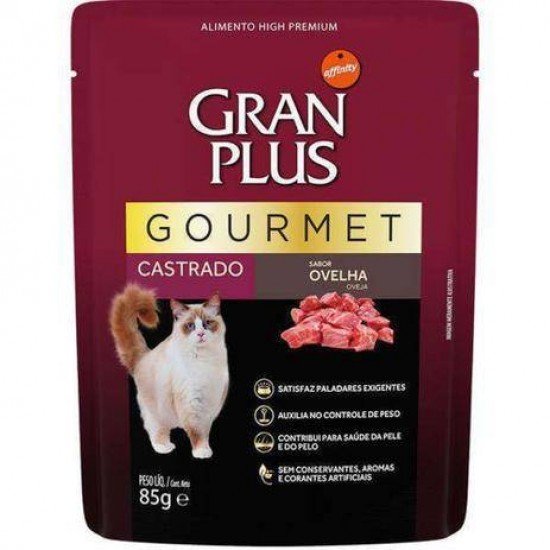 RAÇÃO ÚMIDA AFFINITY GRANPLUS GOURMET SACHÊ OVELHA PARA GATOS CASTRADOS