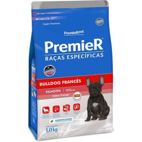 RAÇÃO PREMIER RAÇAS ESPECÍFICAS BULLDOG FRANCÊS PARA CÃES FILHOTES 1KG