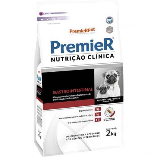 RAÇÃO PREMIER NUTRIÇÃO CLÍNICA GASTROINTESTINAL PARA CÃES DE PEQUENO PORTE