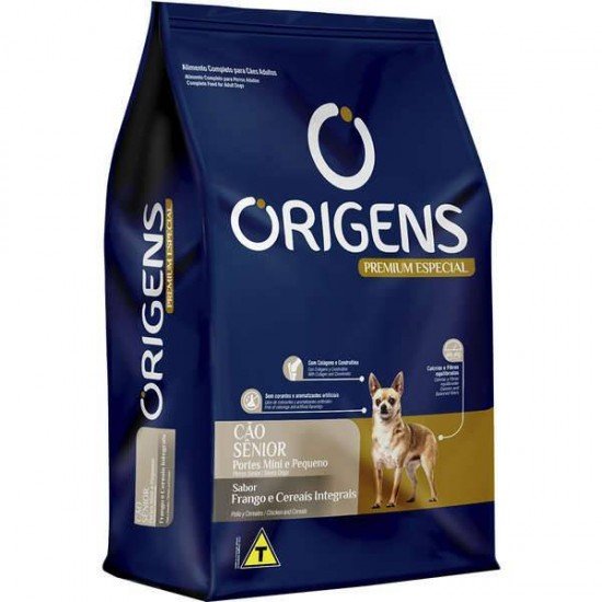 RAÇÃO ORIGENS PARA CÃES SÊNIOR DE PEQUENO PORTE SABOR FRANGO E CEREAIS INTEGRAIS