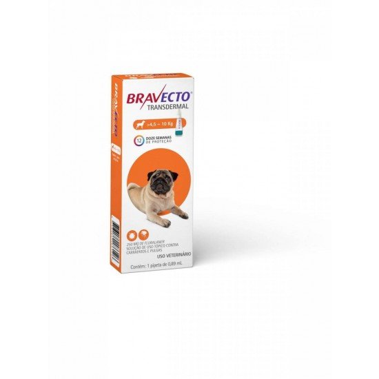 ANTIPULGAS E CARRAPATOS MSD BRAVECTO TRANSDERMAL PARA CÃES DE 4,5 A 10 KG