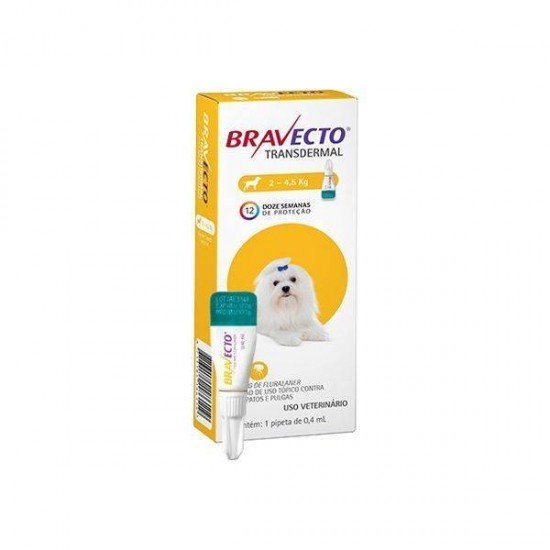 ANTIPULGAS E CARRAPATOS MSD BRAVECTO TRANSDERMAL PARA CÃES DE 2 A 4,5 KG