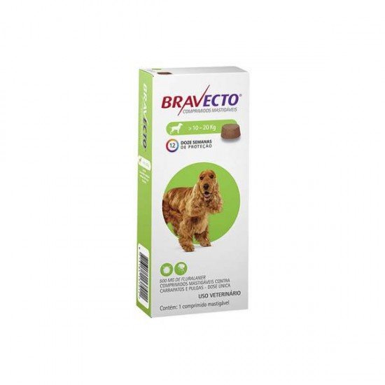 ANTIPULGAS E CARRAPATOS BRAVECTO MSD PARA CÃES DE 10 A 20 KG ANTIPULGAS E CARRAPATOS BRAVECTO MSD PARA CÃES DE 10 A 20 KG