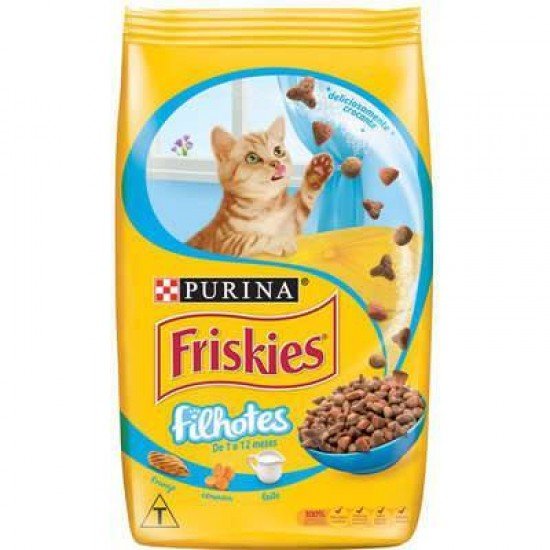 RAÇÃO SECA NESTLÉ PURINA FRISKIES FRANGO, CENOURA E LEITE PARA GATOS FILHOTES 10KG