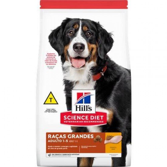 RAÇÃO HILLS SCIENCE DIET PARA CÃES ADULTOS DE GRANDE PORTE SABOR FRANGO 12KG