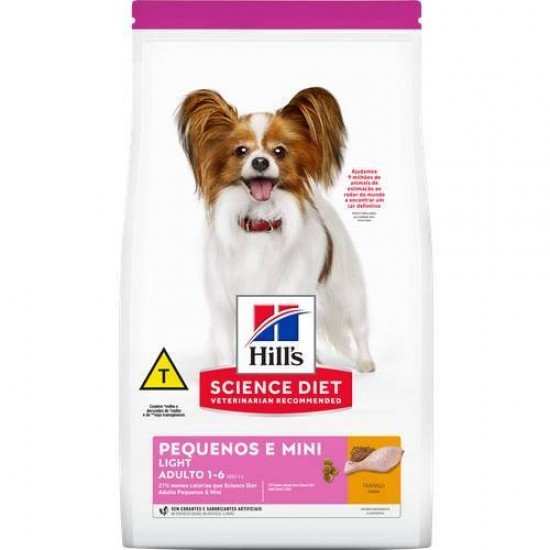 RAÇÃO HILLS SCIENCE DIET LIGHT PARA CÃES ADULTO PEQUENOS E MINI 2,4KG