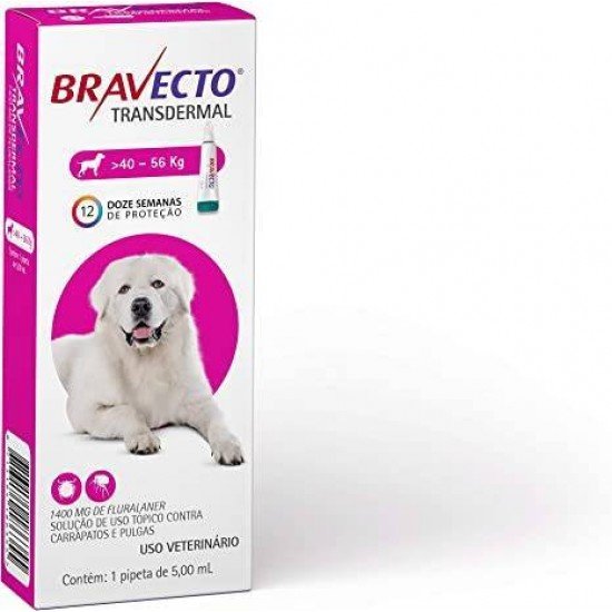 ANTIPULGAS E CARRAPATOS MSD BRAVECTO TRANSDERMAL PARA CÃES DE 40 A 56 KG