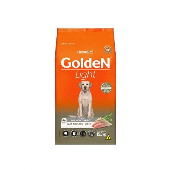 RAÇÃO GOLDEN FÓRMULA LIGHT PARA CÃES ADULTOS - 15KG