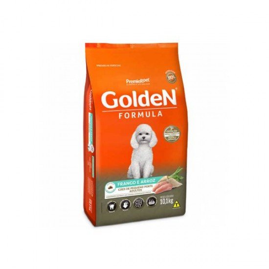 RAÇÃO GOLDEN FÓRMULA MINI BITS PARA CÃES ADULTOS DE PEQUENO PORTE SABOR FRANGO E ARROZ