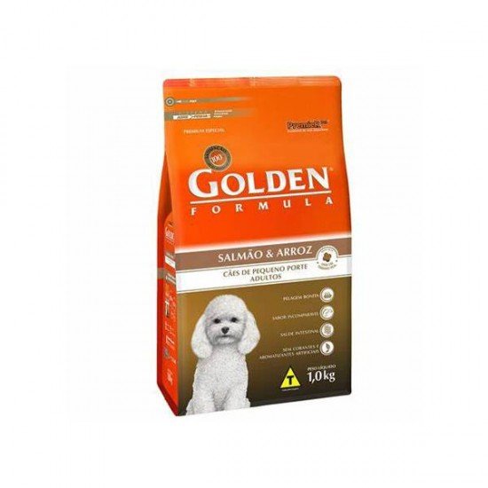 RAÇÃO GOLDEN FÓRMULA MINI BITS PARA CÃES ADULTOS DE PEQUENO PORTE SABOR SALMÃO E ARROZ