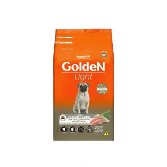 RAÇÃO GOLDEN FÓRMULA MINI BITS LIGHT PARA CÃES ADULTOS DE PEQUENO PORTE SABOR FRANGO E ARROZ