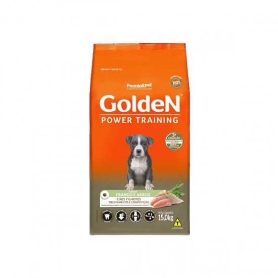 GOLDEN POWER TRAINING FILHOTE PARA CÃES SABOR FRANGO E ARROZ 15KG