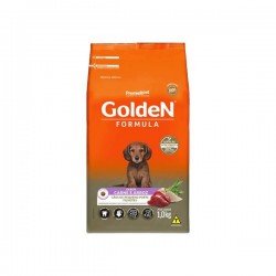 RAÇÃO GOLDEN FÓRMULA MINI BITS PARA CÃES FILHOTES RAÇAS PEQUENAS SABOR CARNE E ARROZ
