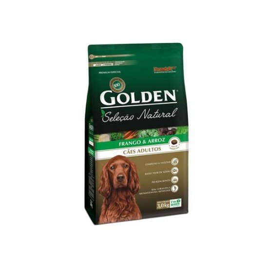 RAÇÃO GOLDEN SELEÇÃO NATURAL PARA CÃES ADULTOS SABOR FRANGO 3KG