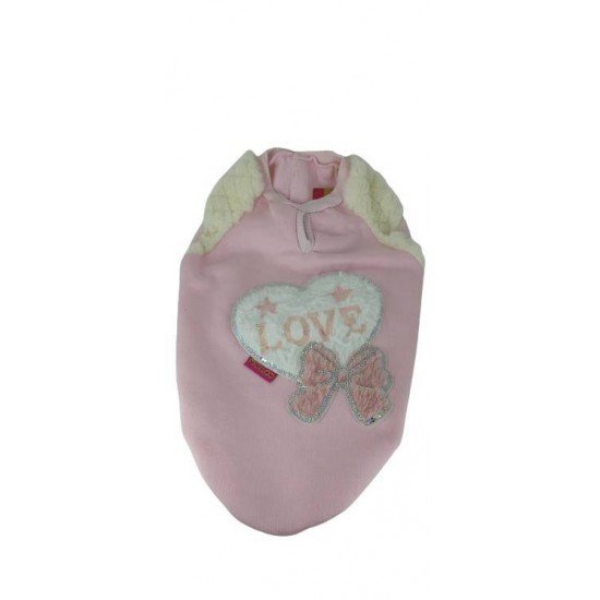 MOLETOM LOVE PELÚCIA  ROSA  G