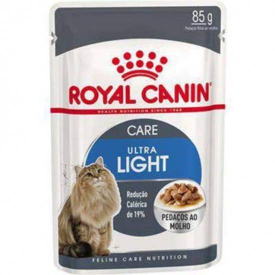 RAÇÃO ÚMIDA ROYAL CANIN SACHÊ ULTRA LIGHT - GATOS ADULTOS - 85G