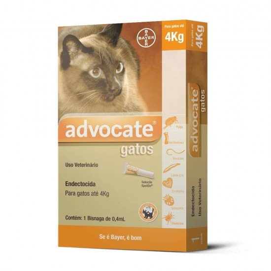 ANTIPULGAS  ADVOCATE PARA GATOS DE ATÉ 4KG 0,4ML