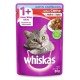 RAÇÃO ÚMIDA WHISKAS PARA GATOS CASTRADOS SACHÊ SABOR CARNE - 85G