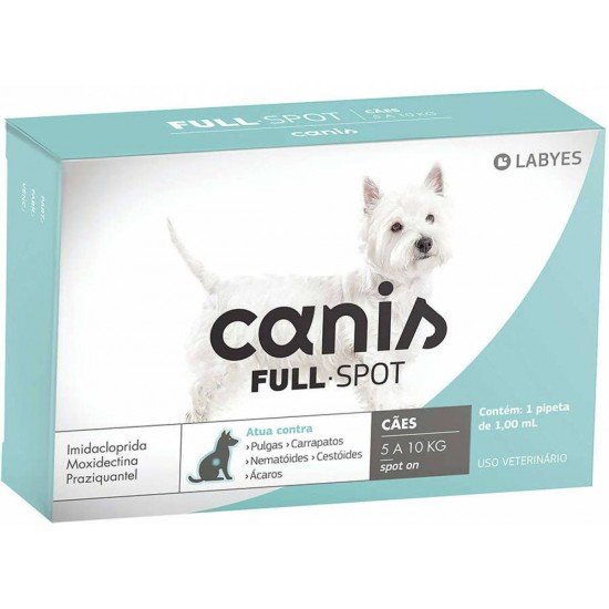 Antiparasitário Labyes Canis Full Spot para Cães de 5 Kg até 10 Kg Antiparasitário Labyes Canis Full Spot para Cães de 5 Kg até 10 Kg