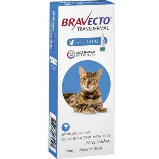 ANTIPULGAS MSD BRAVECTO TRANSDERMAL PARA GATOS DE 2,8 A 6,25 KG ANTIPULGAS MSD BRAVECTO TRANSDERMAL PARA GATOS DE 2,8 A 6,25 KG