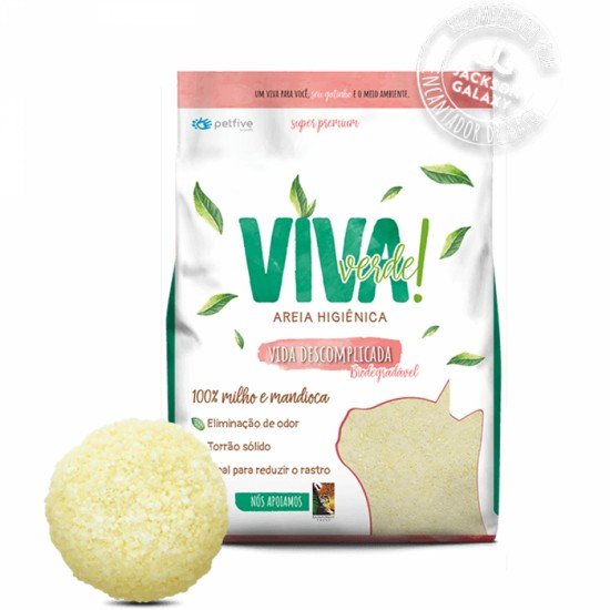 Areia Higiênica Biodegradável Vida Descomplicada Viva Verde 4 kg