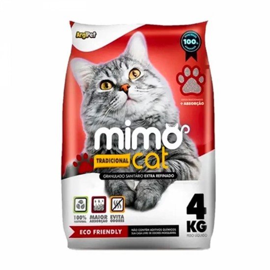 Areia higiênica mimo cat tradicional saco 4kg Areia higiênica mimo cat tradicional saco 4kg