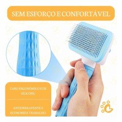 Escova Pente Rasqueadeira Removedora Tira Pelo De Cães Gato azul Escova Pente Rasqueadeira Removedora Tira Pelo De Cães Gato azul