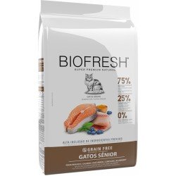 Ração Seca Biofresh Peixe Branco, Salmão, Chá Verde, Cúrcuma e Blueberry para Gatos Sênior Ração Seca Biofresh Peixe Branco, Salmão, Chá Verde, Cúrcuma e Blueberry para Gatos Sênior