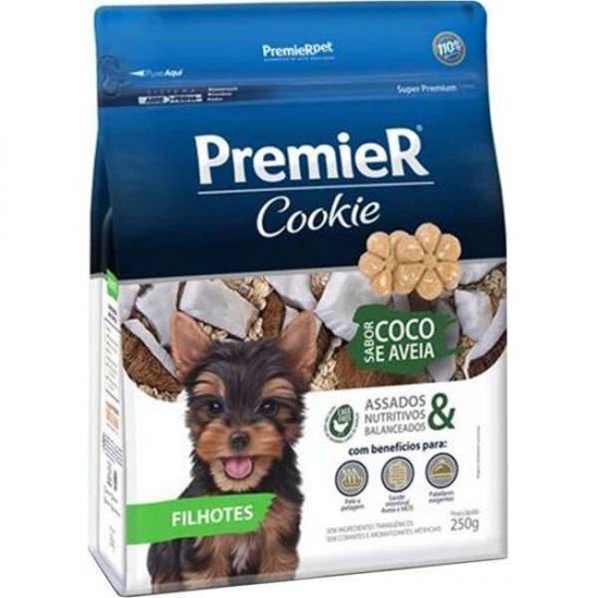 BISCOITO PREMIER PET COOKIE COCO E AVEIA PARA CÃES FILHOTES